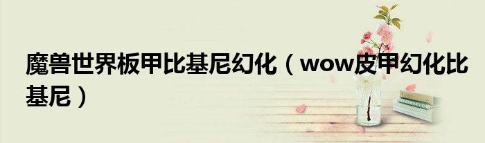 魔兽世界板甲比基尼幻化（wow皮甲幻化比基尼）