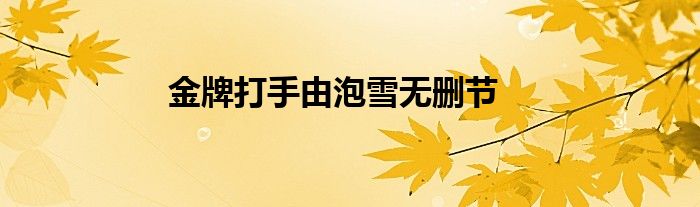 金牌打手由泡雪无删节