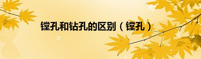 镗孔和钻孔的区别（镗孔）