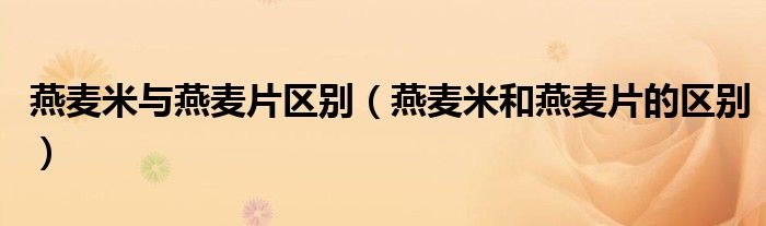 燕麦米与燕麦片区别（燕麦米和燕麦片的区别）