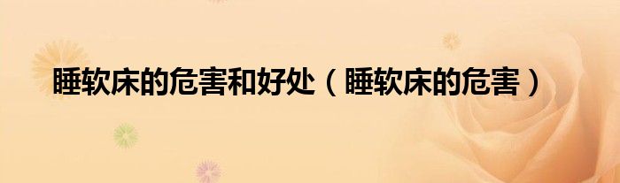 睡软床的危害和好处（睡软床的危害）