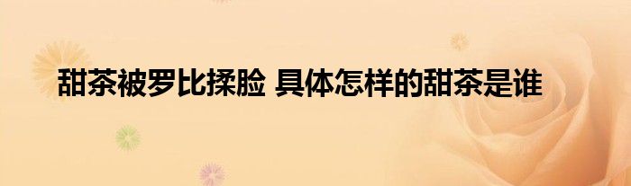 甜茶被罗比揉脸 具体怎样的甜茶是谁
