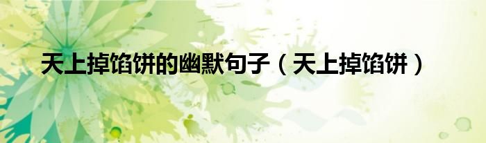 天上掉馅饼的幽默句子（天上掉馅饼）