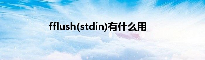 fflush(stdin)有什么用
